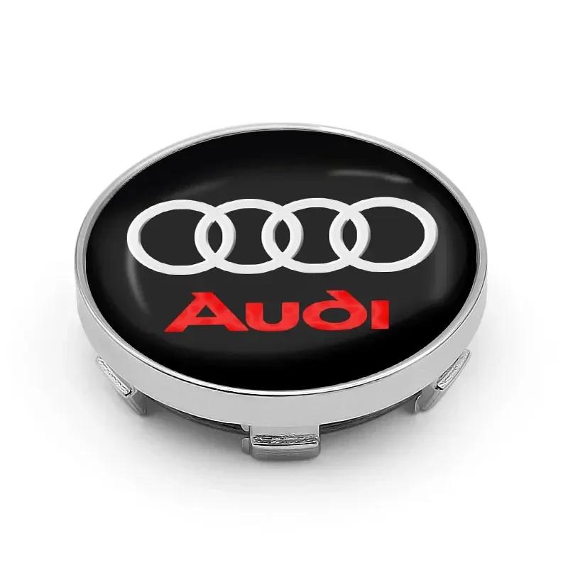 4PCS Car Wheel Center Cap Emblem Waterproof Self-Adhesive Hub Logo For s2 A4 A3 A5 A6 A7 A8 Q3 Q5 Q7 Q8 B5 B6 B7 B8 B9 Q7 8P2s