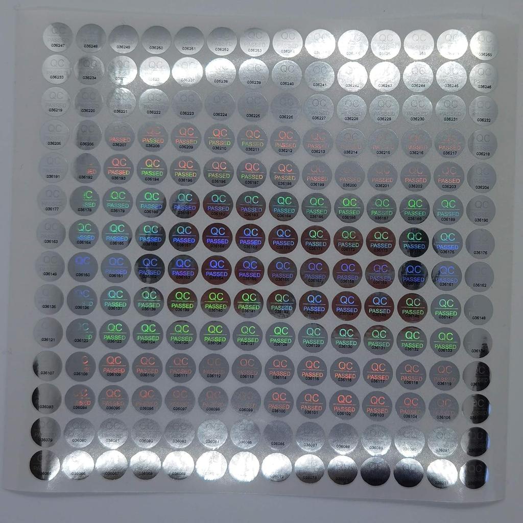 1100pcs 0.39 inch QC Passed Tamper Proof Stickers Silver High Security Tamper Evident Warranty Void Hologram Labels w/Unique Sequential Serial