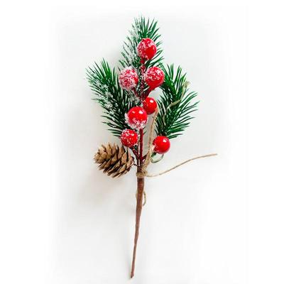 Christmas Pine Branches Artificial Red Berry Flower Bouquet Xmas Decor Ornament Christmas Party Simulation Plant Decor