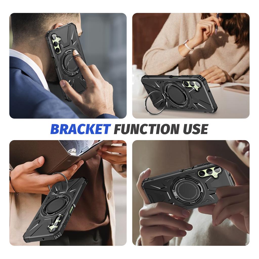 For Samsung Galaxy A24 4G (162.1 x 77.6 x 8.3mm)/A25 5G (Global) (161.0 x 76.5 x 8.3mm) Case Rotatable Kickstand Phone Cover