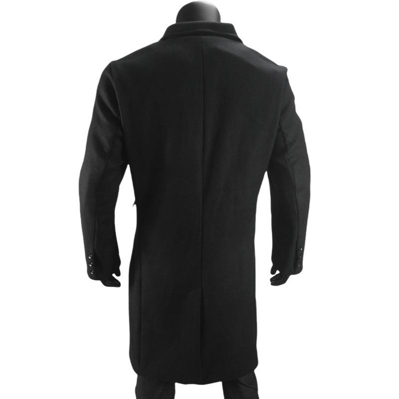 Herren Europäischer Stil Zweireihiger Dicke Wollige Lange Jacke, Große Größen, Cross2024 Kollektion