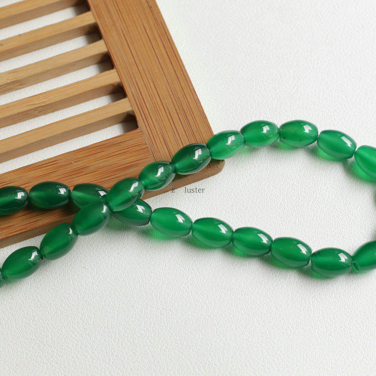 Green Chalcedony Agate Round Tube Abacus Beads for DIY Jewelry Making