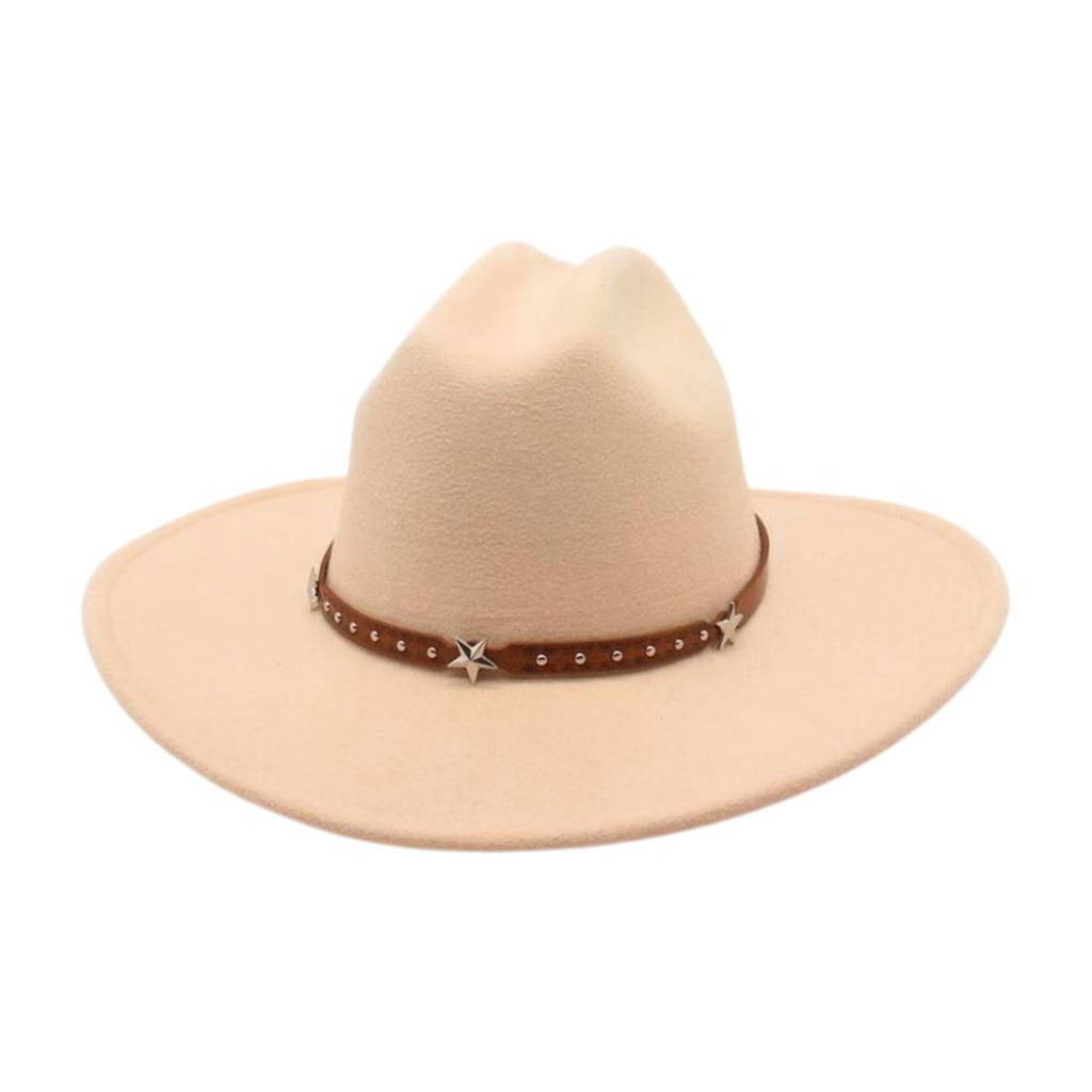 Jazz Hat Lady Fried Street Concave Shape Internet Celebrity Top Hat New British Style Wide Brim Woolen Fashion Simple Cowboy Hat