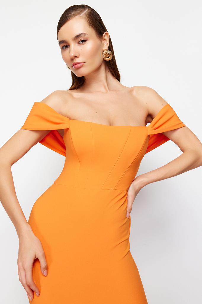 Damenkleid der neuen Saison, modisches Saks-tailliertes, gewebtes Korsett, detailliertes, elegantes Abendkleid