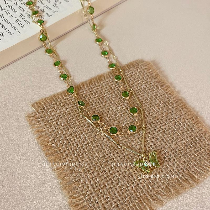 Camellia Necklace Women's Autumn and Winter Accessories Double Layer Stacked Wear Xiaoxiangfeng Niche Clavicle Chain Sweater Chain Light Luxury 