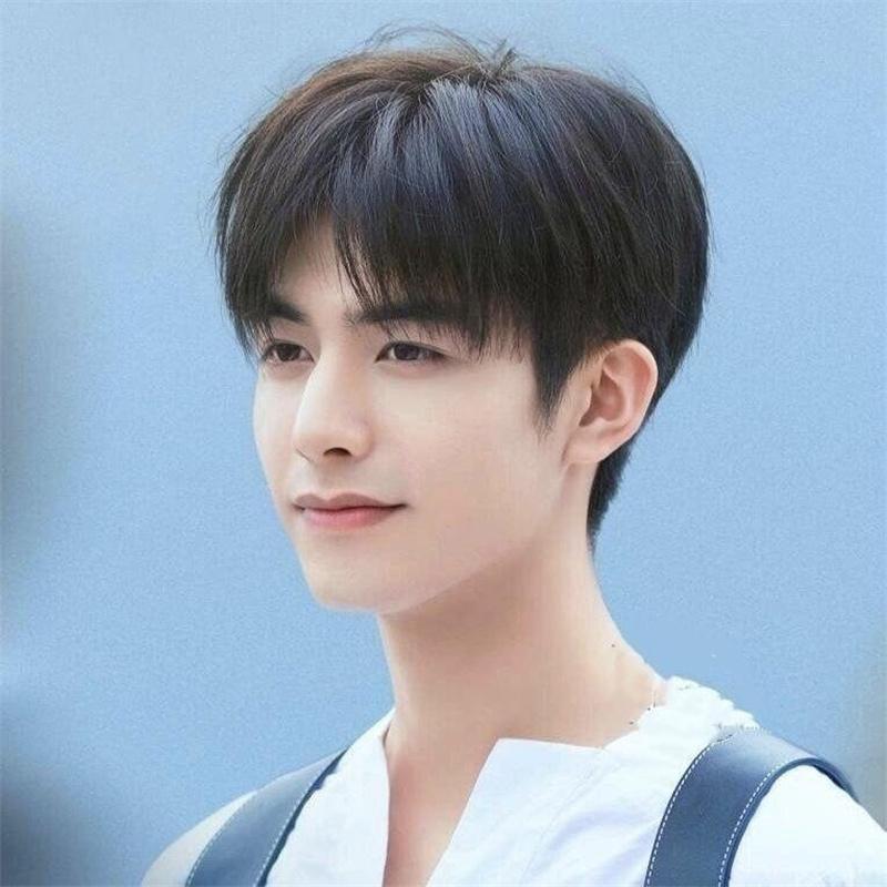 Korea Style Hair Extensions Synthetic Daily Use Handsome Young Male Wigs Breathable Head Cover Straight Wig Hat for Men
