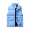 Men Windproof Vest Stand Collar Sleeveless Button Zipper Closure Waistcoat with Pockets Solid