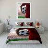 3pcs Soccer player holding ball Print Bedding Set 1 Duvet Cover 2 Pillowcases for Adult and Children Luxury Gift Full Size