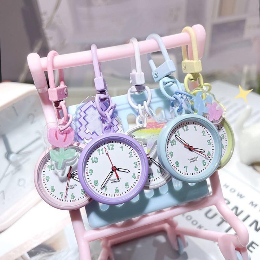 Mini Pocket Watch Key Chain Portable Luminous Watch New College Cute Backpack Pendant Daily Wear
