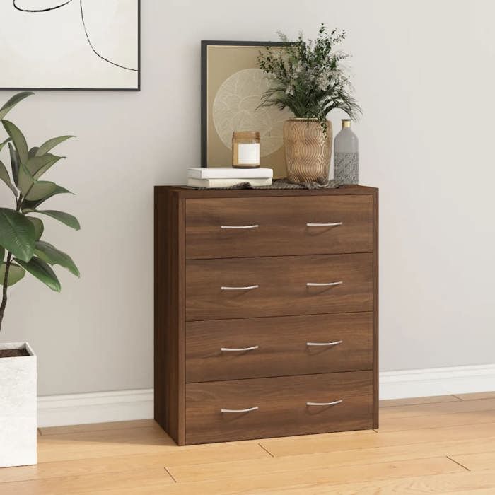 VidaXL Buffet with 4 Drawers 60x30.5x71 Cm Brown Oak 342582