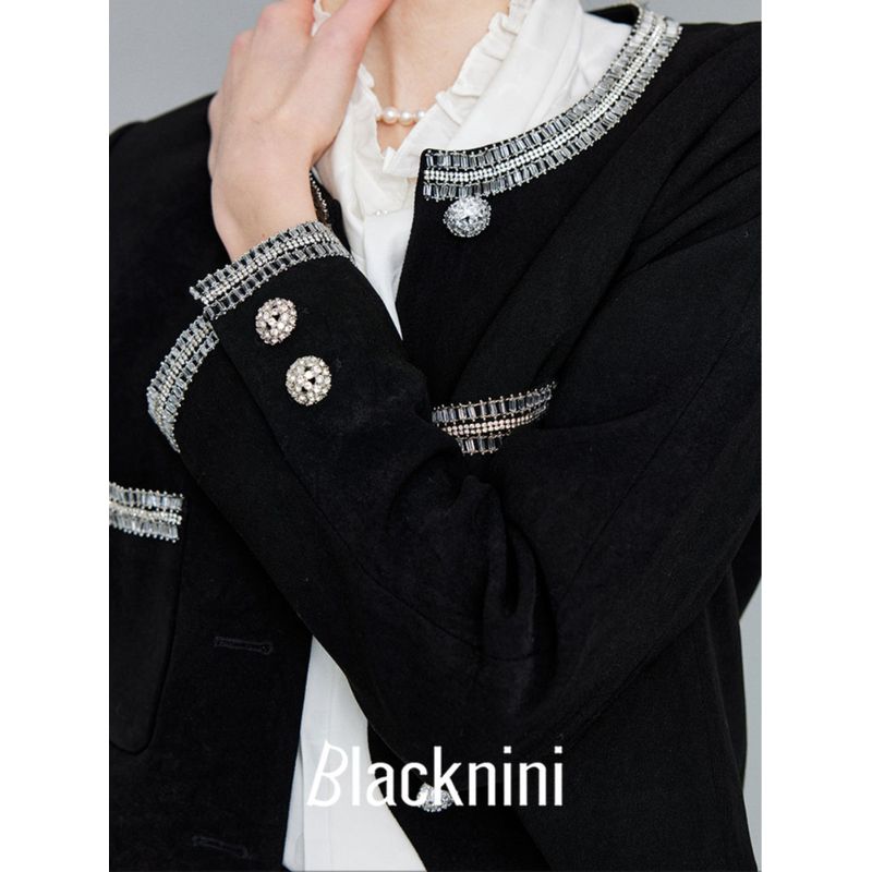 Blacknini Yin Waffle Old Qian Hly Triacetate Twill Fabric Handmade Diamond Outwear/Skirt