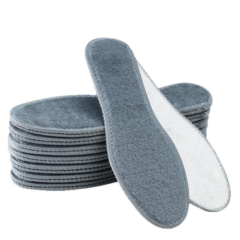 Unisex Fleece-Lined Warm Insoles: Thick Imitation Wool, Soft Sole, Comfortable, Deodorizing, Sweat-Absorbent, Breathable Plush Shoe Pads.