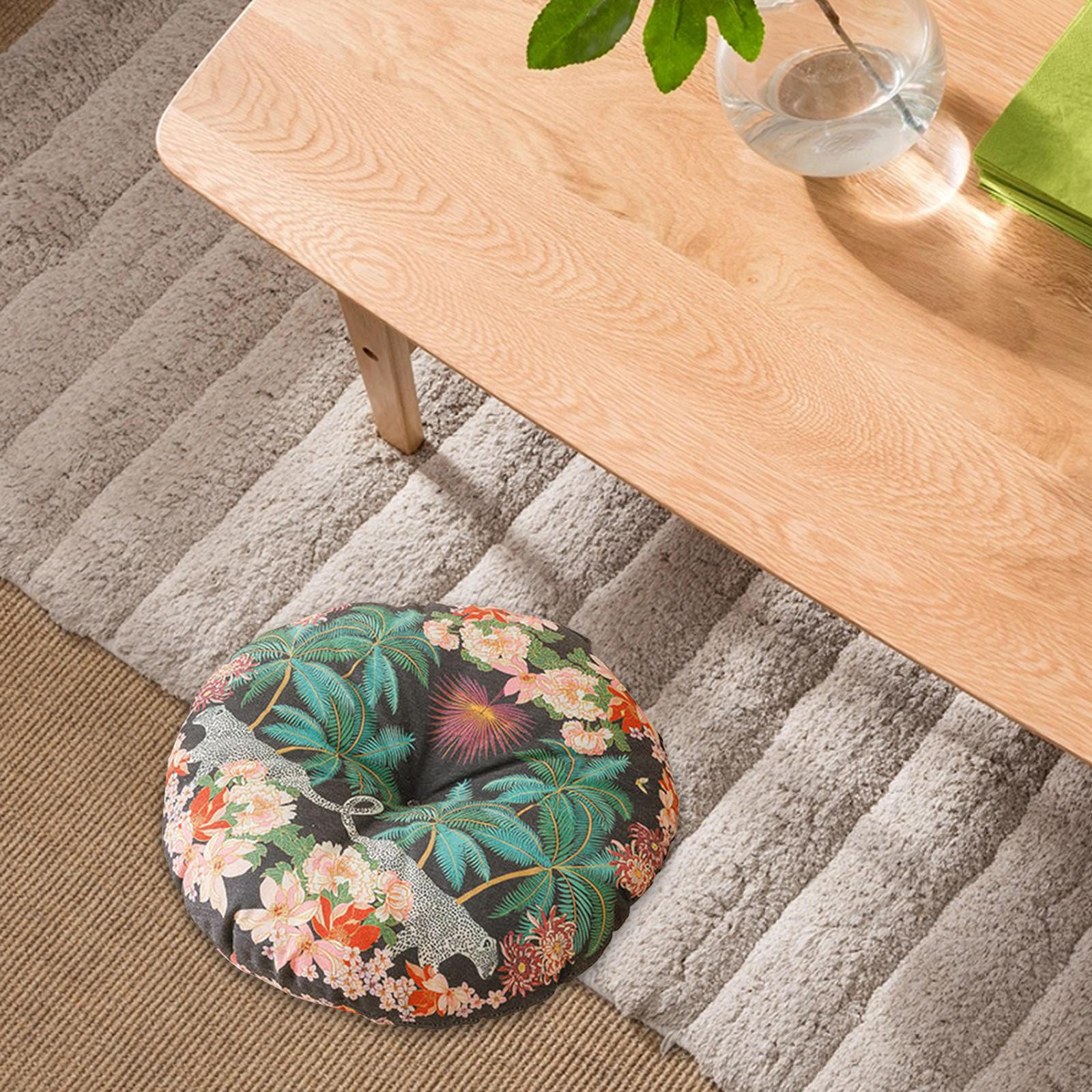 

Круглая подушка-татами — практичная и простая в использовании декоративная подставка для стула Coconut tree pattern