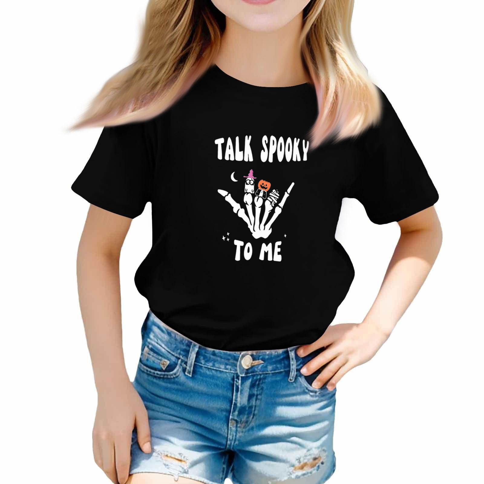 

Toddler Girl Boy T-Shirts Halloween Day Kids Top Boys And Girls Printed Short Sleeved T-shirt 100