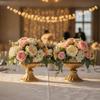 2 Pieces Iron Pedestal Vase with Flared Base Classic for Banquets