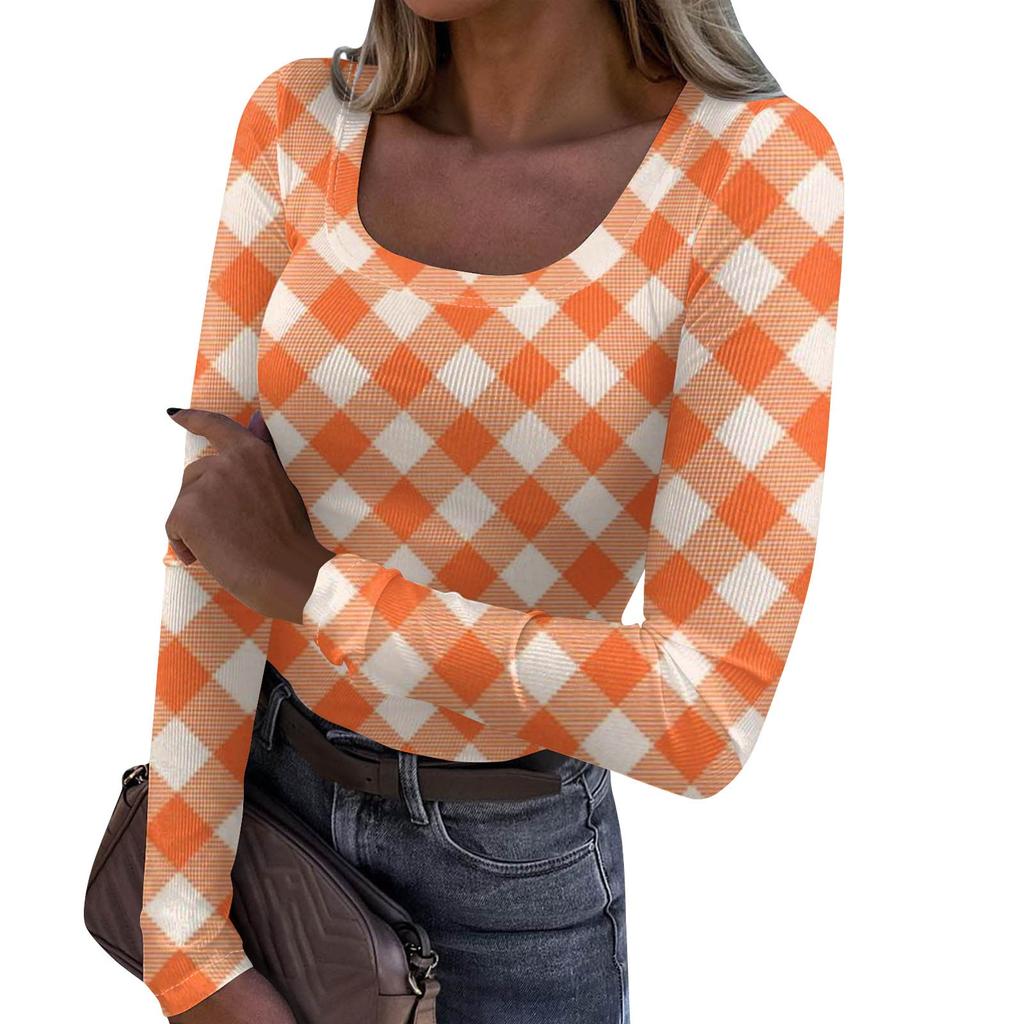 Dámská móda Slim Bottom Ležérní Dlouhý rukáv Halloween potištěný svetr U Neck Top