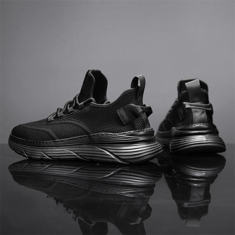 Fashion Black 2025 New Breathable Flying Woven Men's Shoes Spring and Summer Leisure Sports Shoes Lightweight Men's Net Cloth Shoes