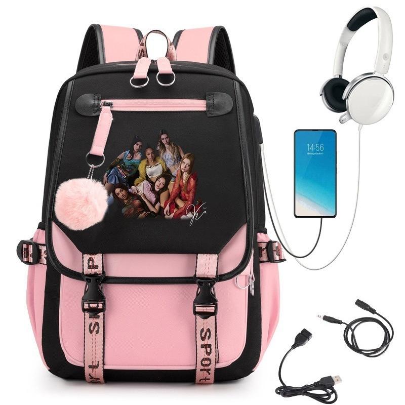 KATSEYE Fashion Laptop Backpack with USB Charging Port Student School Daypack 60123-12