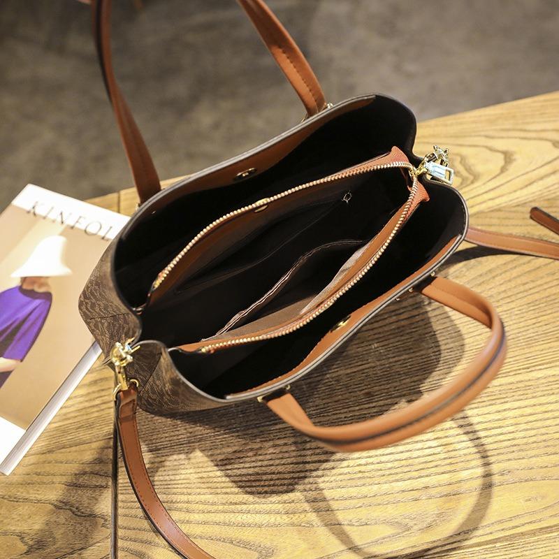 Nowa torebka damska modna o dużej pojemności przenośna torba kubełkowa retro z nadrukiem liter damska na ramię listonoszka