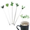 Cactus Glass Stirring Bar Coffee Stir Sticks Glass Reusable Drink Stir Stirrers for Chocolate Valentines Day Bar Party