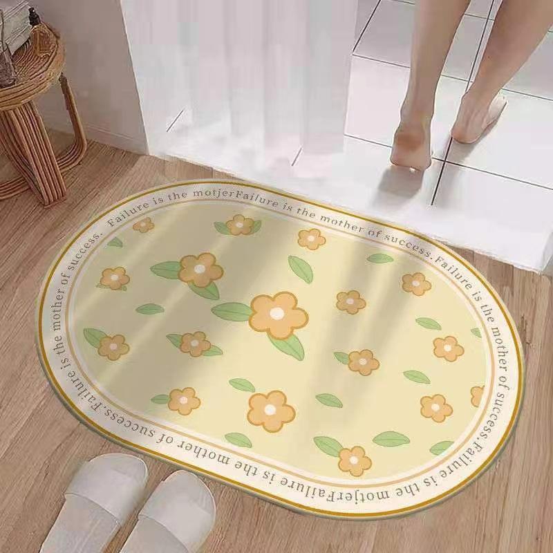 Absorbent Quick Drying Non-slip Diatom Mud Mat Bathroom Toilet Toilet Door Mat Easy To Clean Bathroom Door Mat