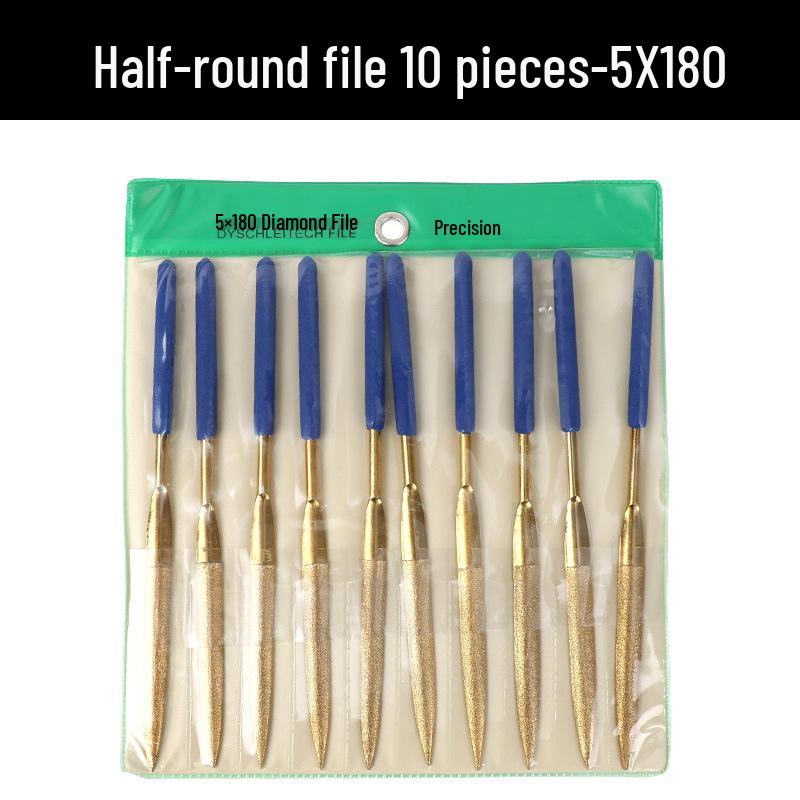 Titanium-Plated Diamond File Set: Flat/Incline with Extra Grade Carborundum for Precision Shaping, Free Shipping