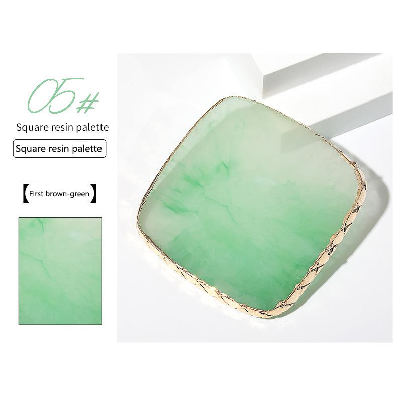 1pc Round/Square Painted Gel Polish Palette Natural Resin Onyx Display Board Holder Practice Nail Art DIY Tools