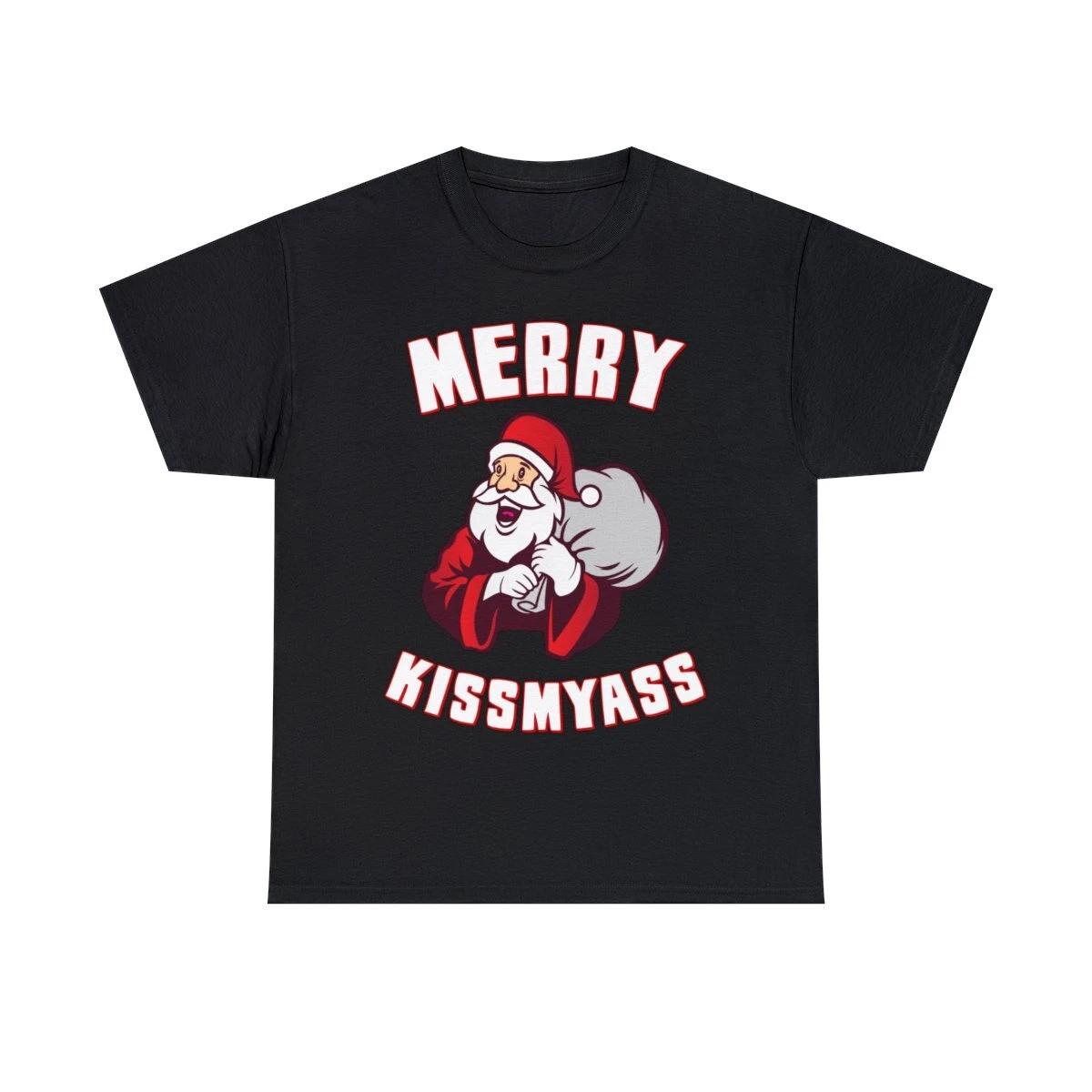 

Merry Kissmyass Funny Christmas Graphic Tee Shirt, S-5XL S