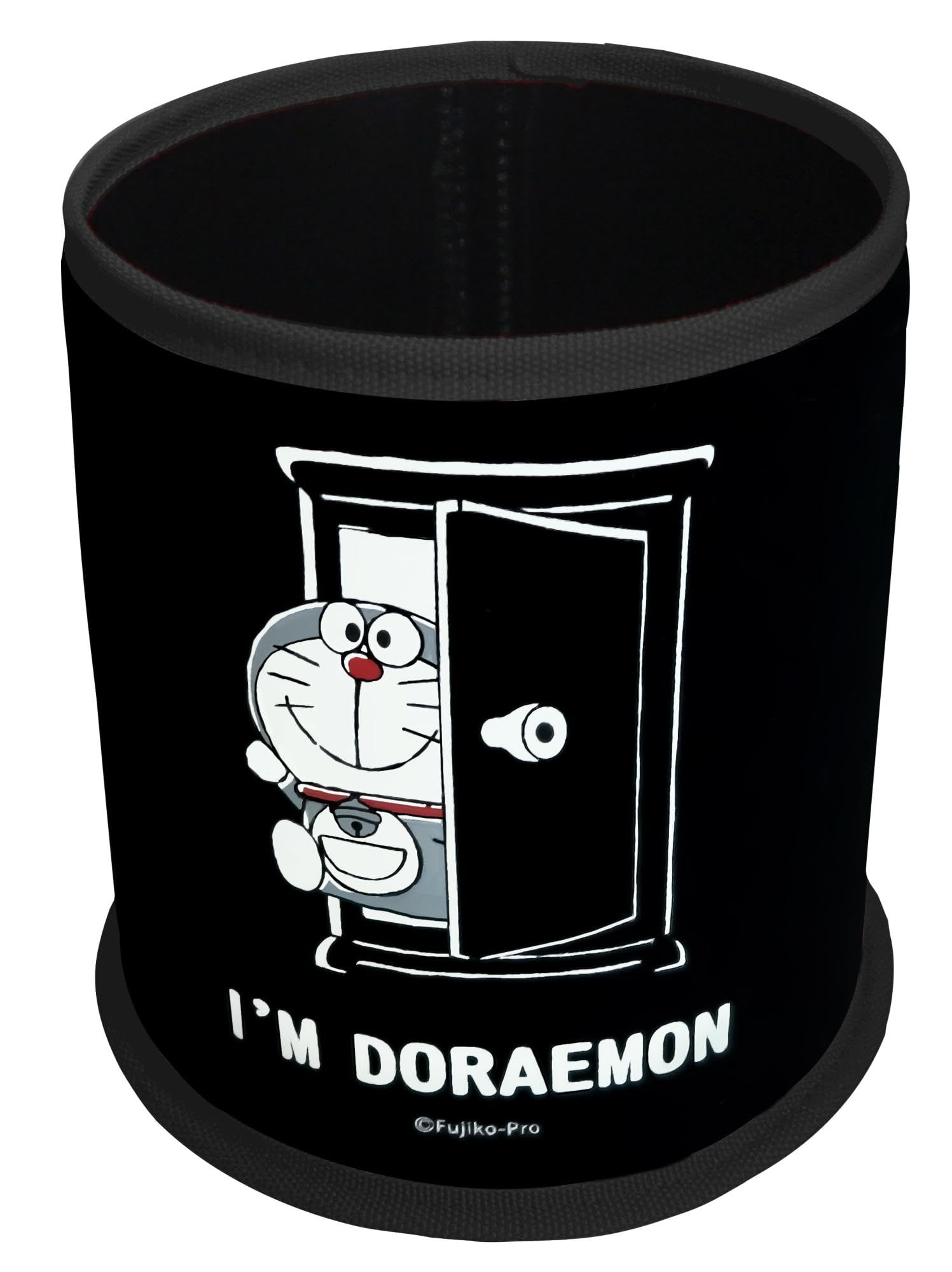 

Doraemon DORAEMON Car Trash Storage Small Items, Stylish, Fabric, Black, Simple, Round, Slim, Won t Fall Over, Cute чёрный