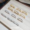 Zircon Geometric Round Ring Six-piece Set French Court Style Versatile Index Finger Ring Light Luxury High Sense Ring