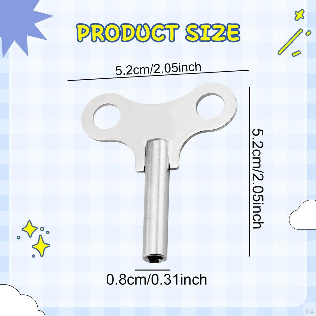 Clock Winding Key Accessory Ergonomic Portable Steel Easy To Use Hardware for Hobbyists