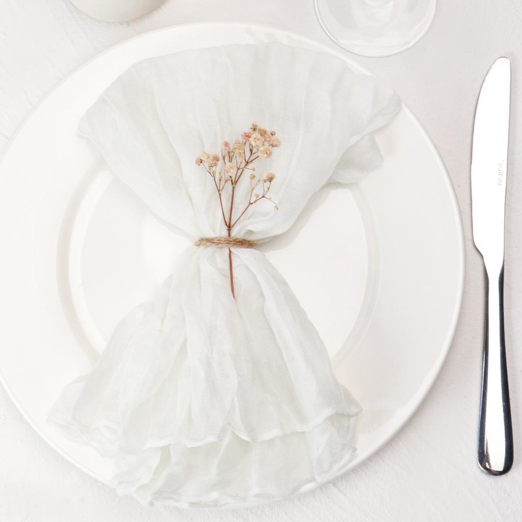 12pcs, Handmade Cheesecloth Napkins - Rustic Table Decor for Parties, Weddings, and Family Dinners