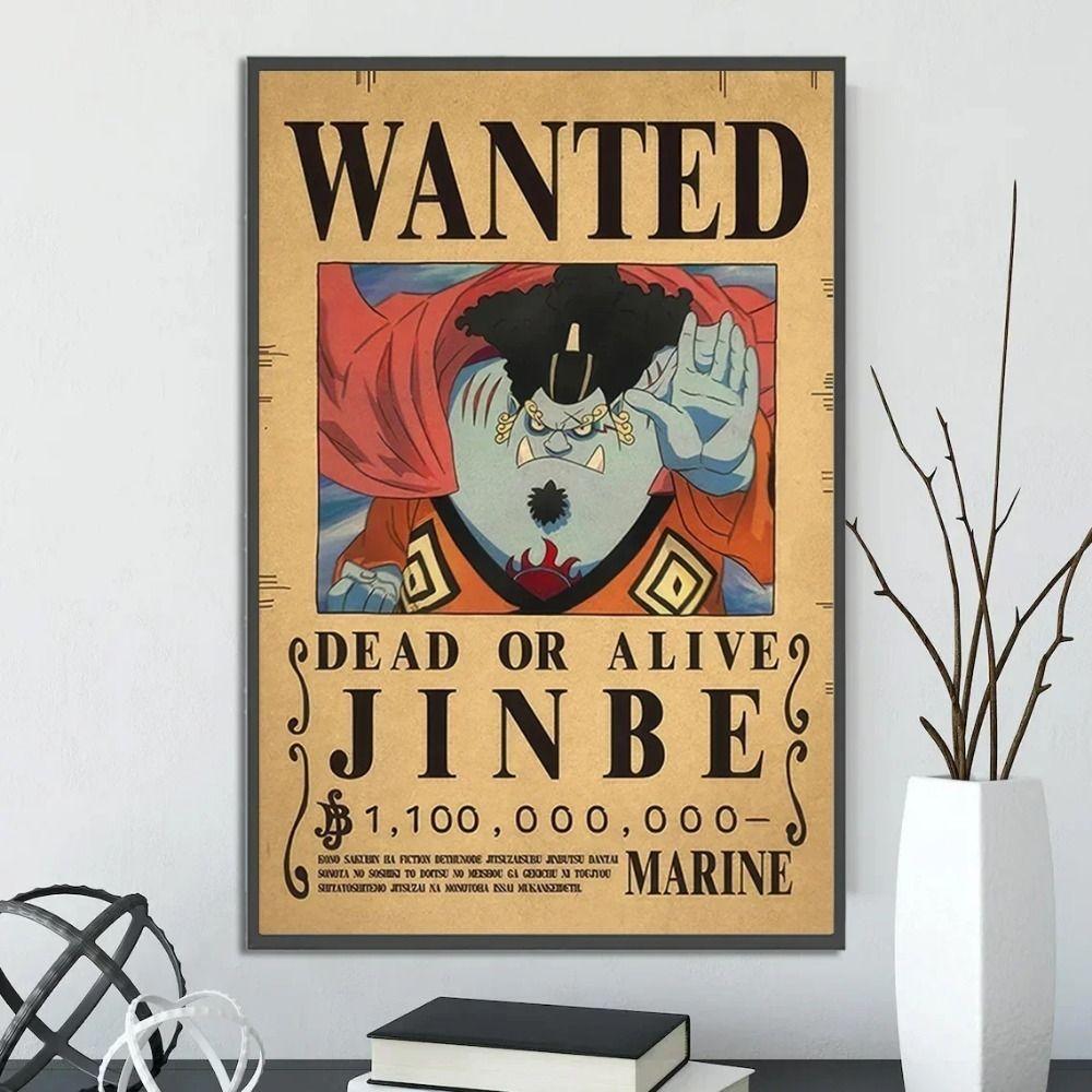 

One Piece Плакат з розшуком Луффі Аніме Металева картина Подарунок для вітальні