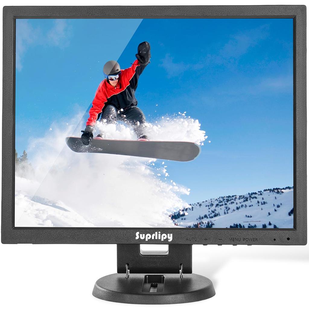 Suprlipy TFT LCD Security CCTV Monitor 1024x768 Resolution Color Display Screen Input Remote Control Speaker Included Surveillance Camera DVR for PC