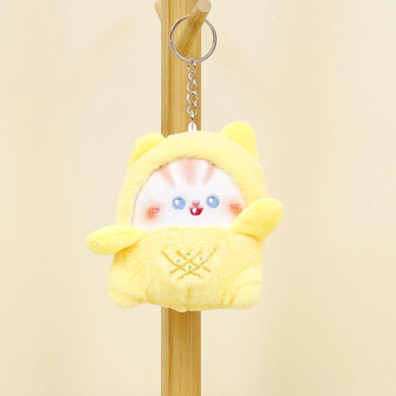 Entzückender Plüschkatzen-Schlüsselanhänger Niedliches Weichspielzeug für Mädchen Taschen und Schlüsselanhänger