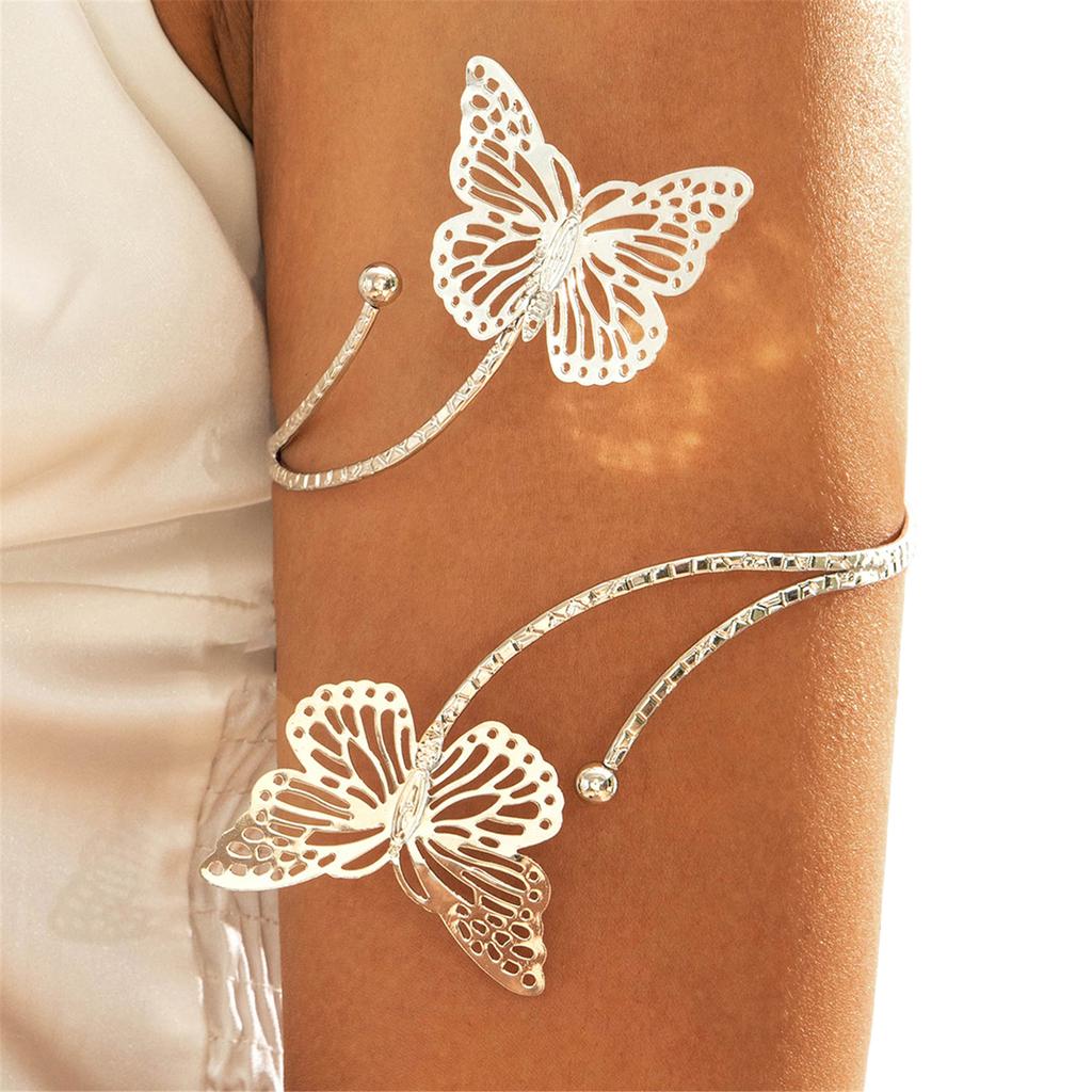 Punk Style Geometric Starfish Adjustable Opening Cuff Bracelet For Women Fashion Metal Arm Jewelry
