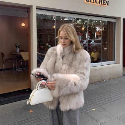 Fashion Faux Fur Jacket for Women Casual Warm Winter Outerwear