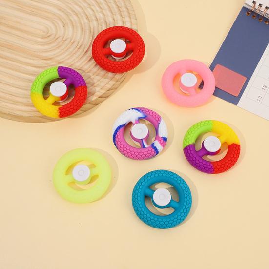 Silicone Fidget Spinner Hand Grip Relief Textured Spinning Strengthener Stress Sensory Toy Arthritis Hand Therapy Rehabilitation