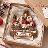 Christmas Shelf Decor Book Lover Gifts for Women, Just A Girl Who Loves Wooden Plaque, Holiday Ornaments 2D Flat Reading Block Sign with Stand