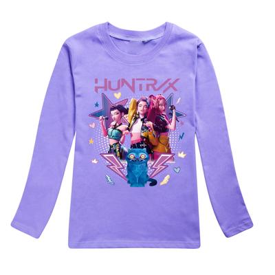 Kpop Witch Hunting Boys Girls Comfortable Soft Cute Style Printed Cotton Long Sleeve Daily T-shirt