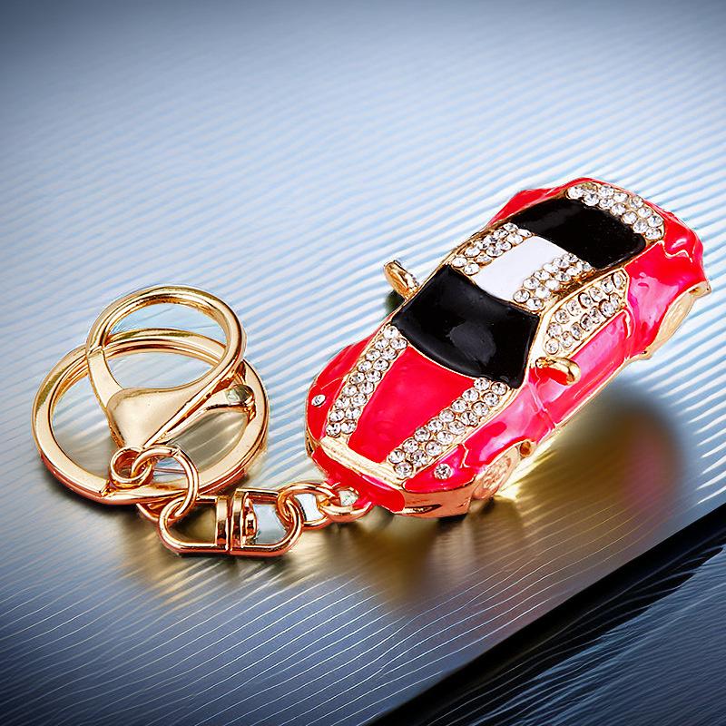 Full Rhinestone Crystal Car Shape Design Keychains For Women's Bags Decoration Bag Charm