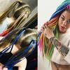 Rubber Band Ponytail Short Colored Braided Hair Extension Rainbow Colorful Synthetic Ponytails for Girls Daily Party Use