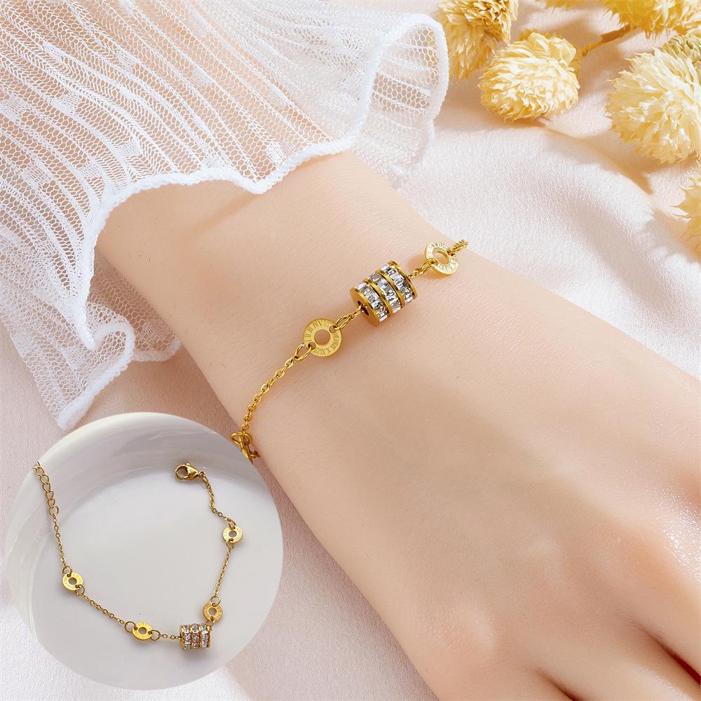 Meichen 18k Gold Non-Fading Titanium Steel Women's Fashion Bracelets - Simple, Versatile, Trendy European and American Style.