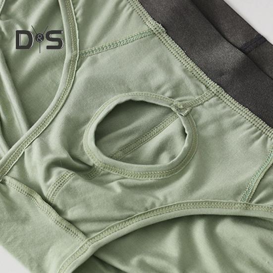 Slips pour Hommes Élastiques Taille Moyenne U-Convexe Haute Élasticité Coupe Ajustée Culottes Couleur Patchwork Sous-vêtements Usage Quotidien