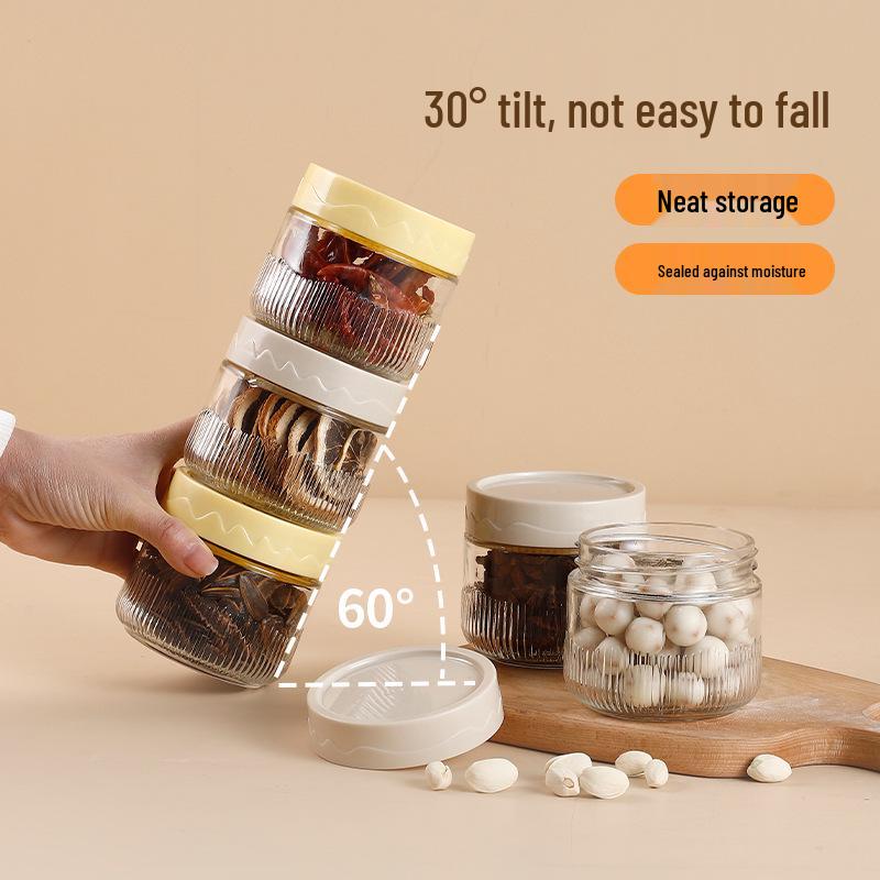 Sealed Glass Cereal Storage Jar for Kitchen
