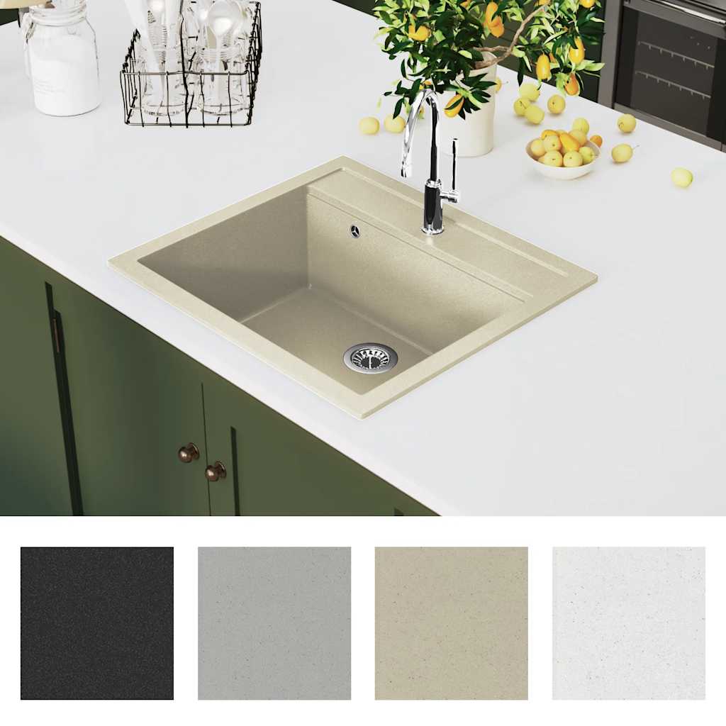 Granite Single Basin Kitchen Sink Beige