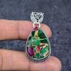 Natural Copper Ruby Zosite 925 Sterling Silver Jewelry Pendant 1.97" ET-4789