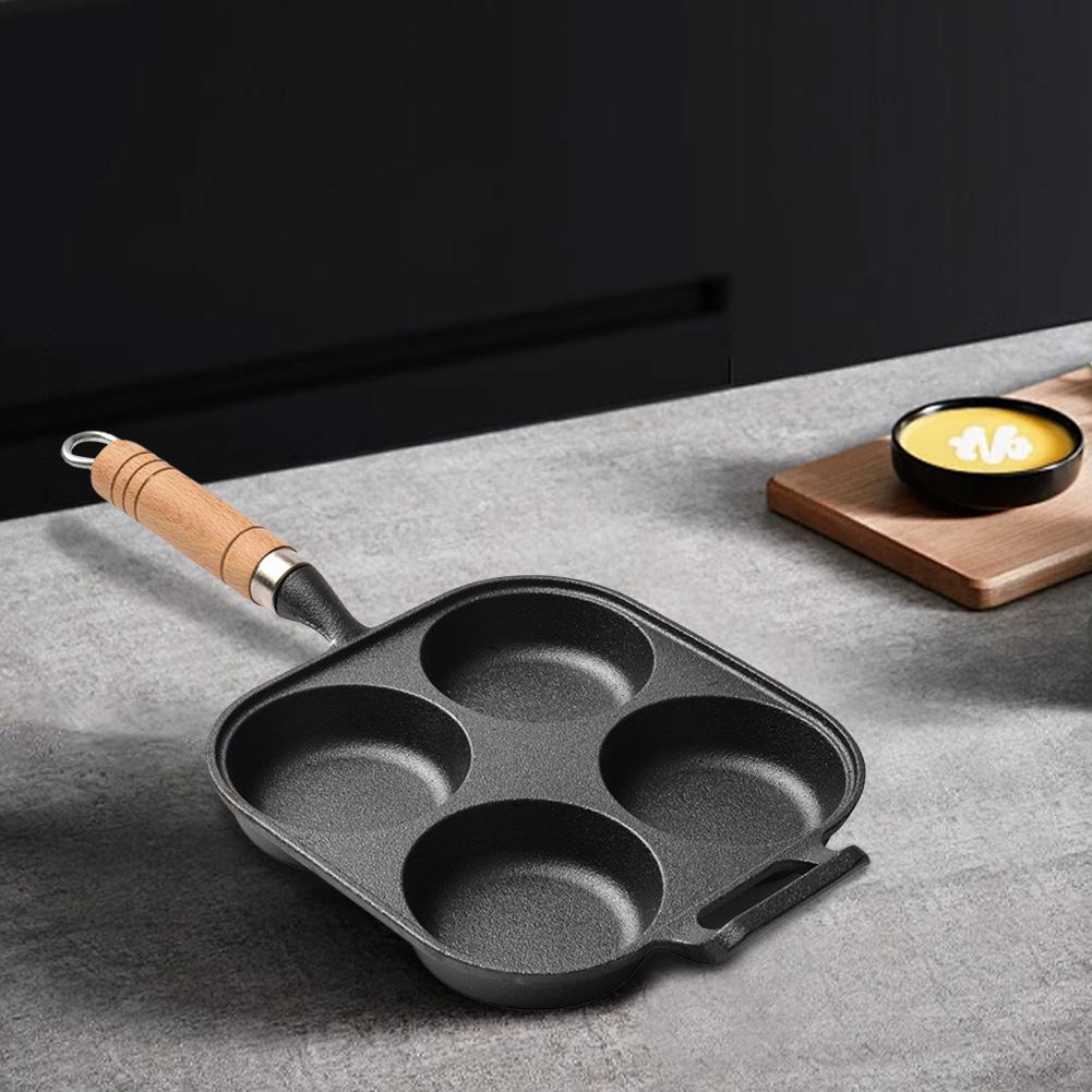4 Hole Egg Pancake Steak Pan Heart-Shaped Non-Stick Breakfast Grill Cooking Pot Egg Frying Pan Pancake Pan Egg Burger Ham Pan
