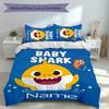 3pcs Custom Name Cute Shark Set,Includes 1 Duvet Cover and 2 Pillowcases,All-season Bedroom Decor