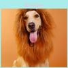Jungle King Pet Costume Lion Headgear With Plush Material For Medium Dogs